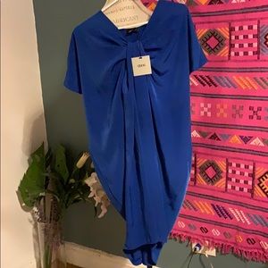 ASOS blue drape midi dress with Open Back Cut Out